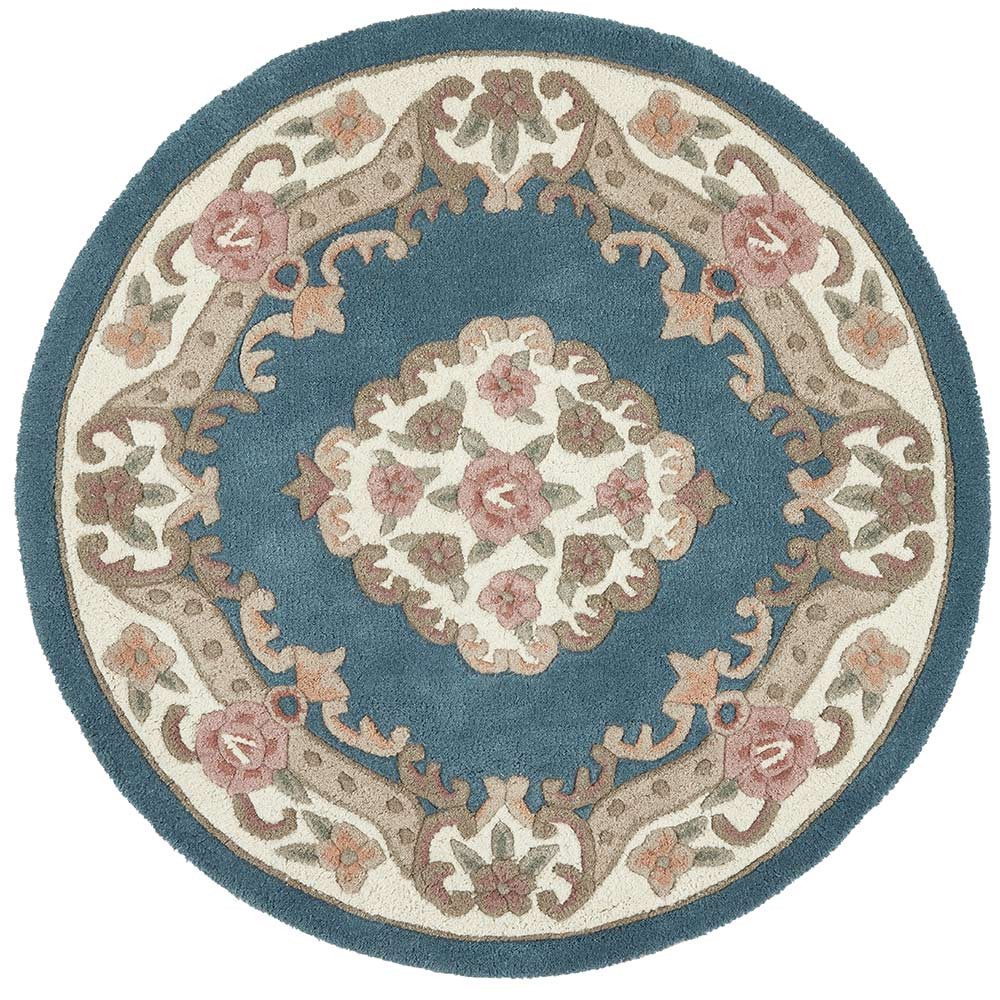 Origins Shensi Blue Aubusson Rug Circle