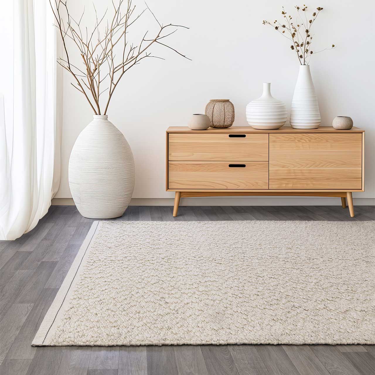 Elm Ivory Chunky Boucle Rug