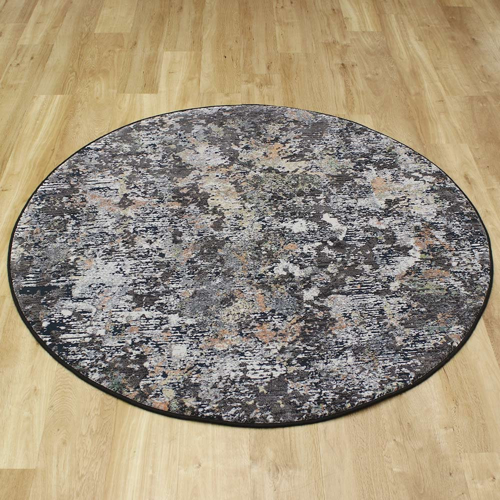 Canyon Rugs Charcoal Peach Mint 52023 3535 Circle