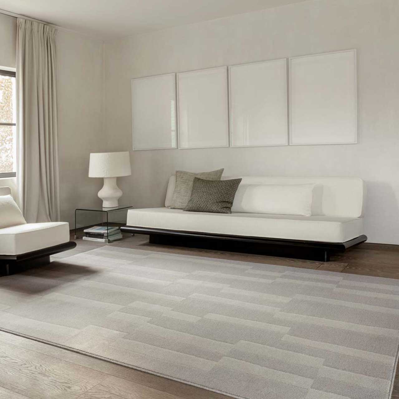 Malmo Grey Blocks Wool Rug