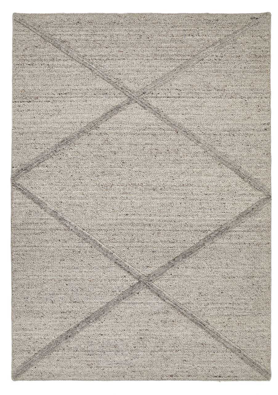 Stellar Checker Wool Jute 3D Beige Rug