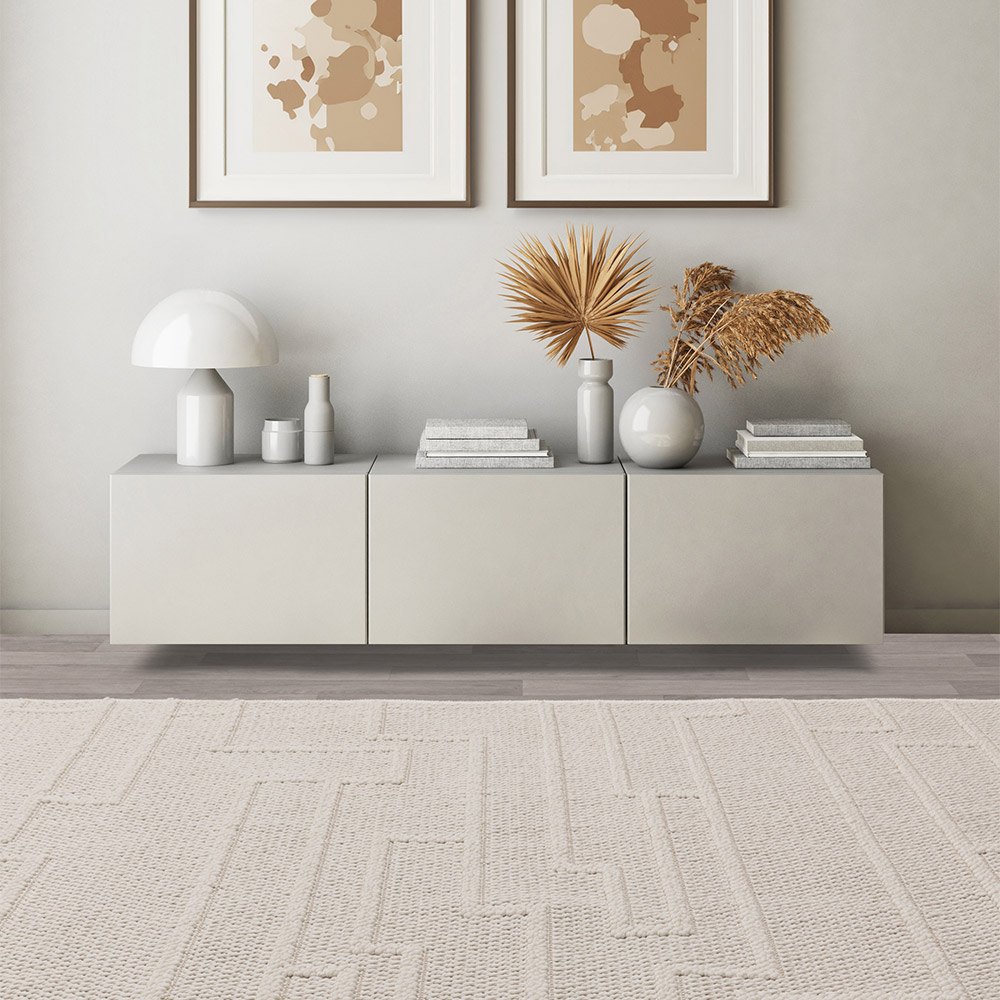 Camber Track Ivory White Rug