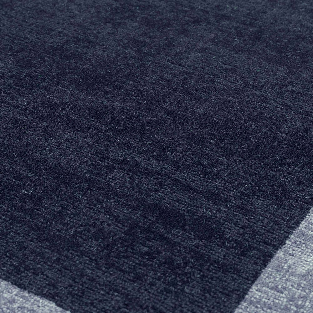 Albi Navy Pure Wool Plain Rug Runner