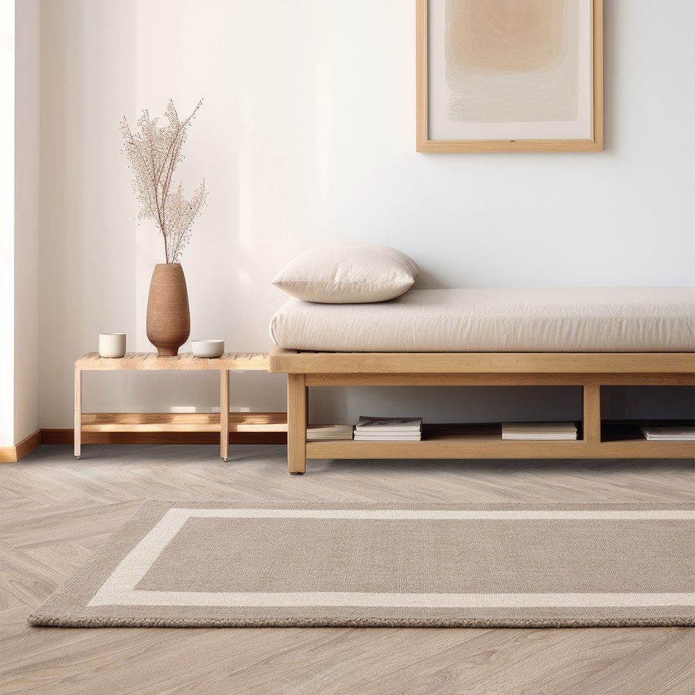 Albi Sand Pure Wool Plain Rug Runner