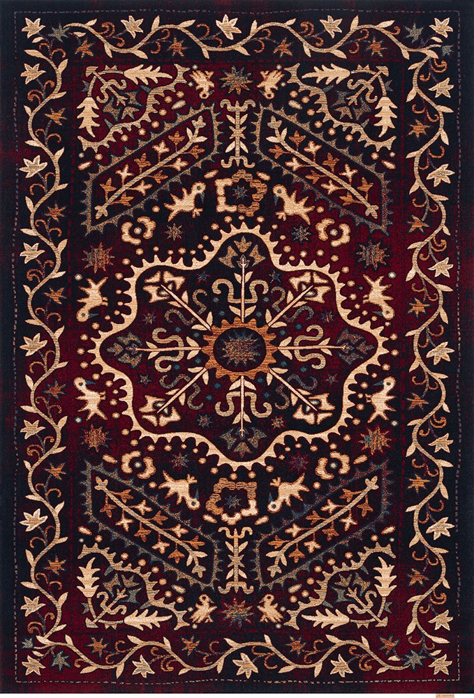 V&A Regius Marash Dark Red Traditional Rug