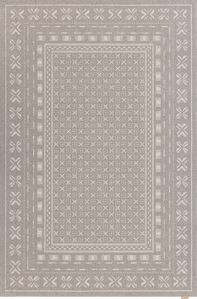 V&A Noble Blockprint Grey Traditional Rug