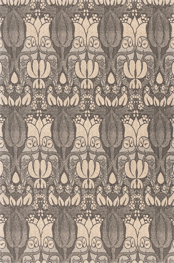 V&A Tempo Natural Nocturne Grey Owls Rug