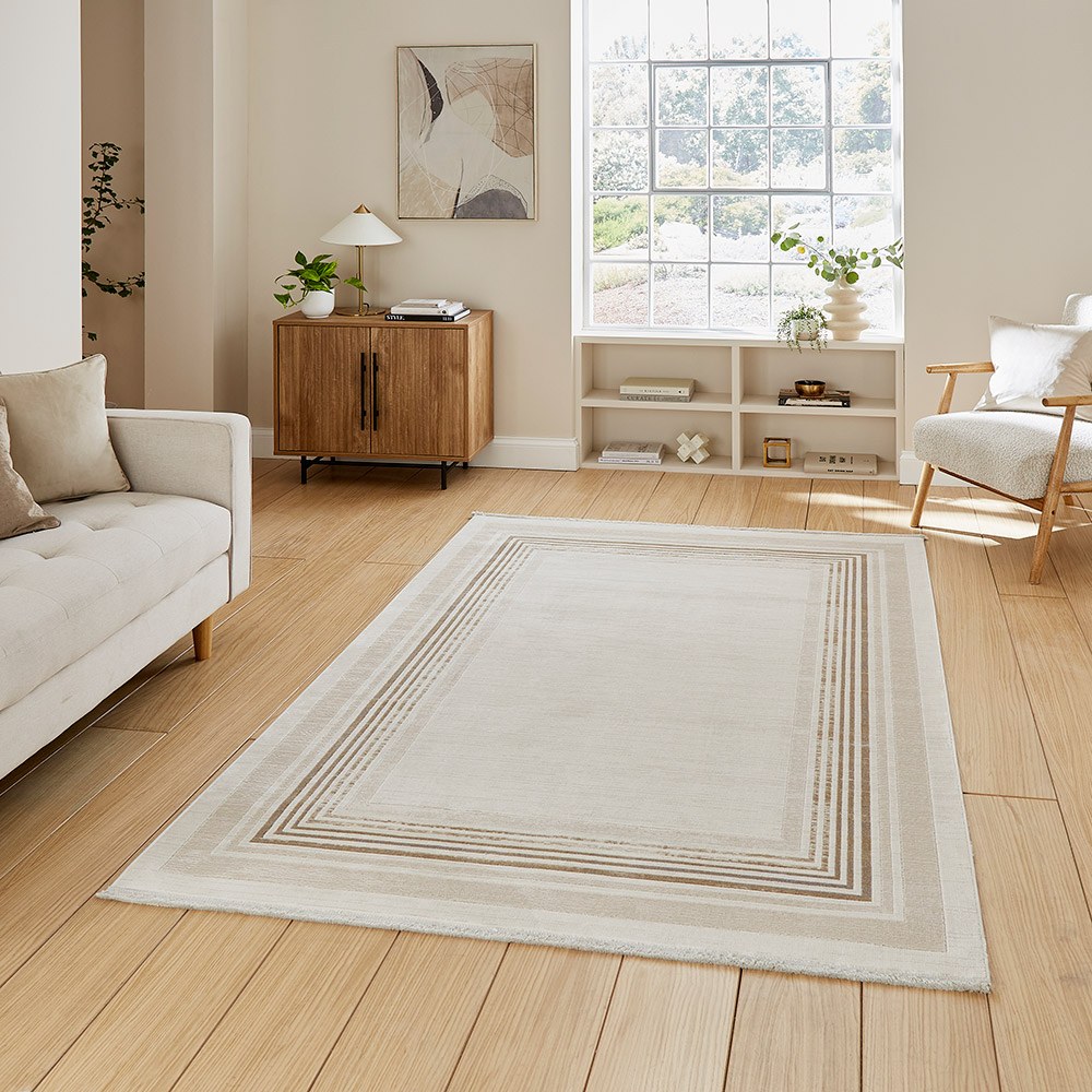 Mirage Cream Beige Modern Abstract Rug