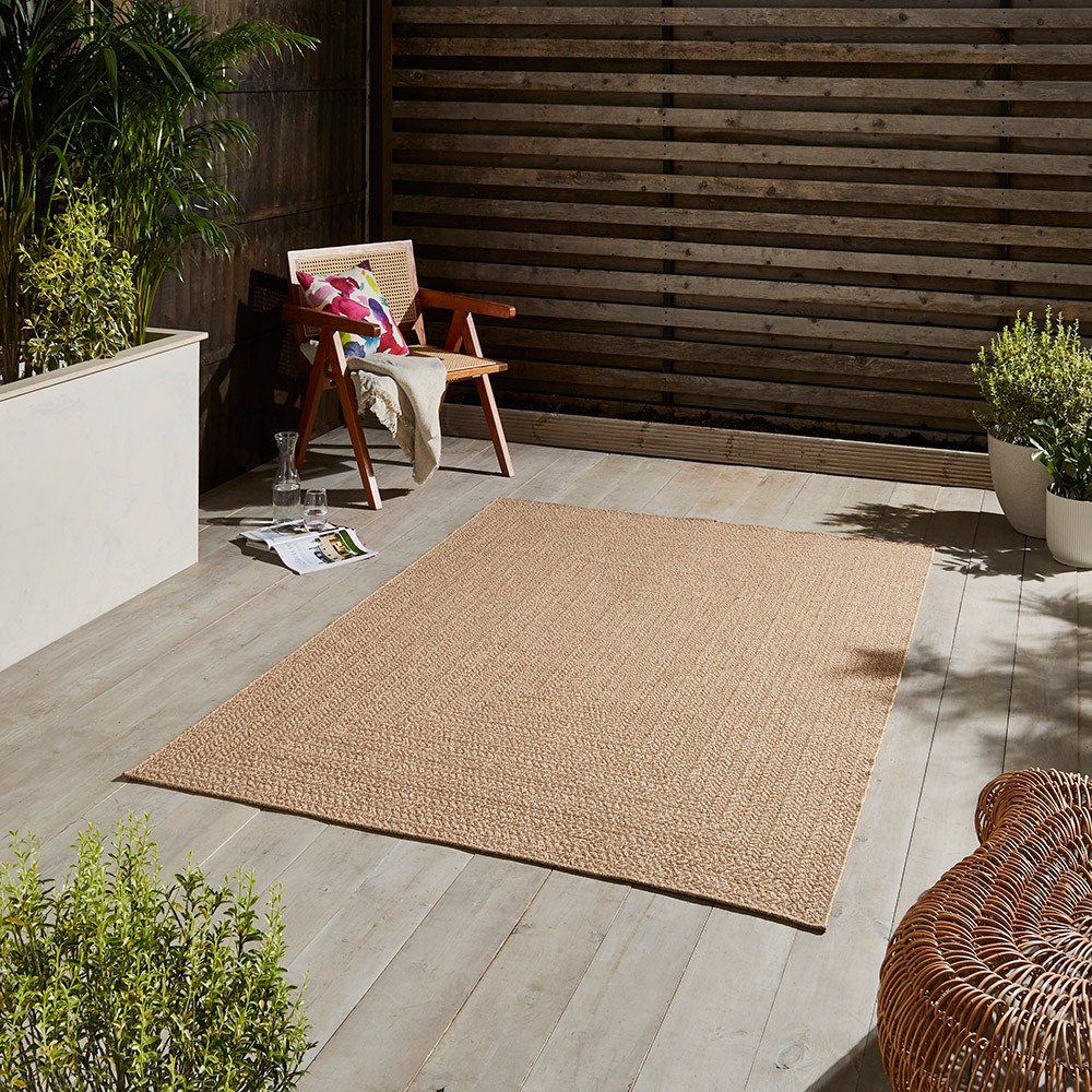 Nomad Brown Modern Border Rug