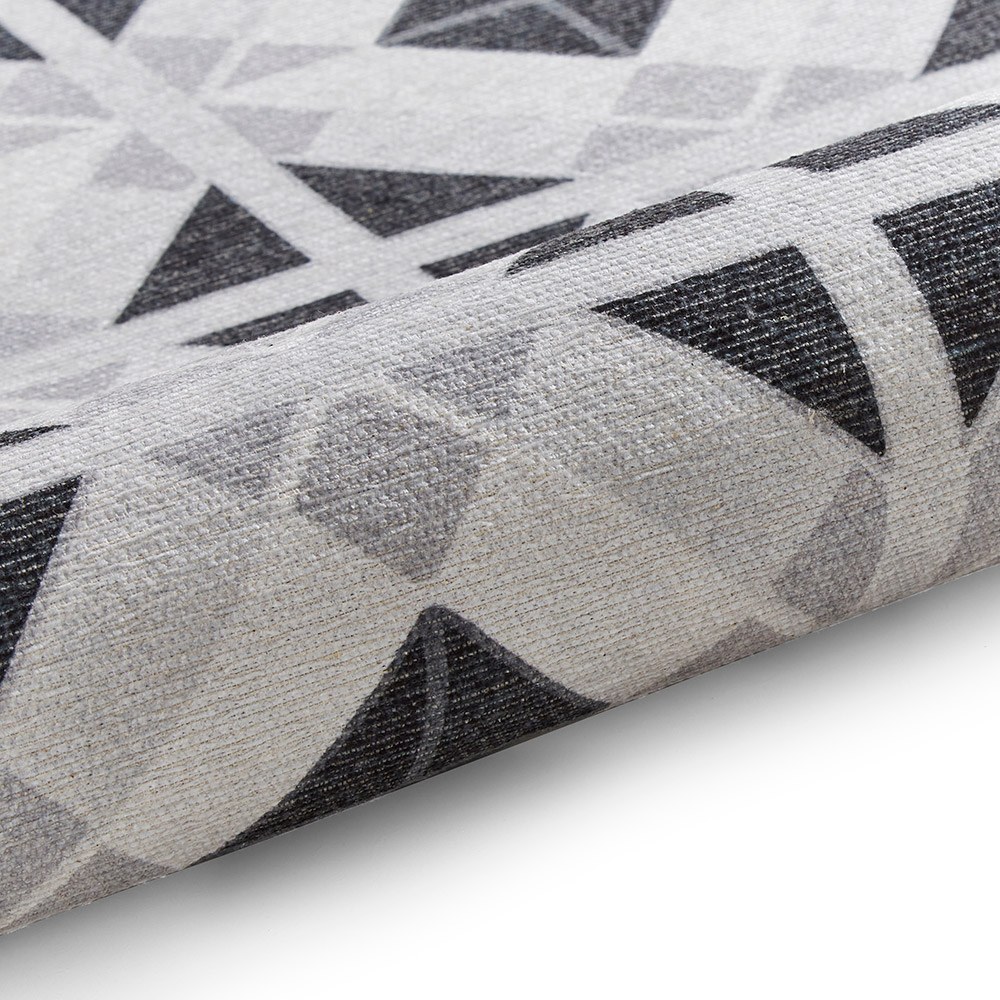 Victoria Light Grey Diamonds Washable Rug
