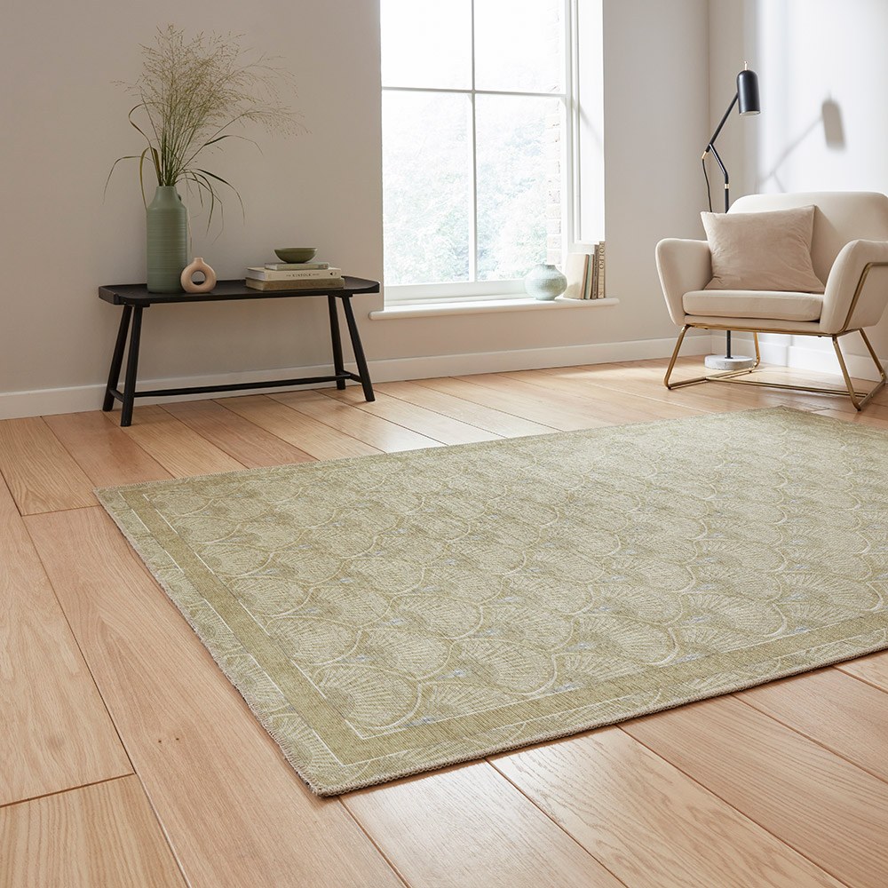 Catherine Lansfield Deco Peacock Washable Green Rug Runner