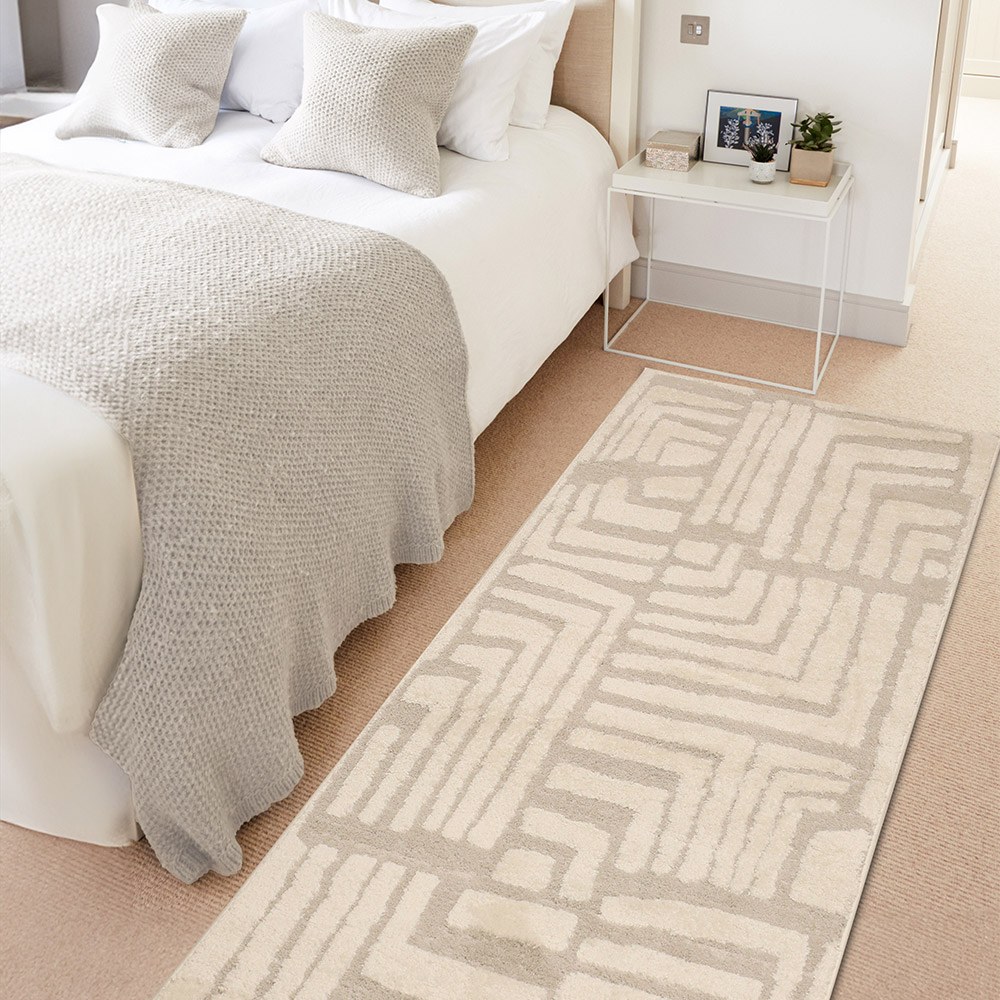 Ava Illusion Cream Rug Runner