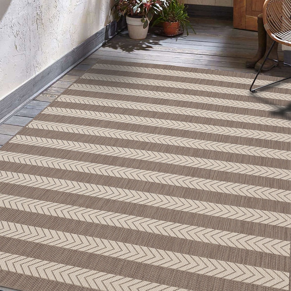 County Stripe Natural Indoor Outside Rug