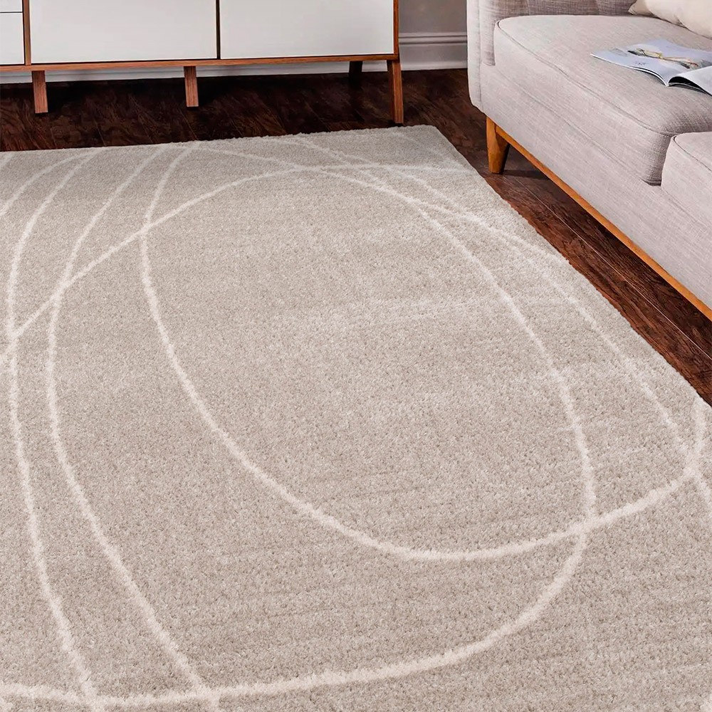 Halo Squiggle Natural Rug