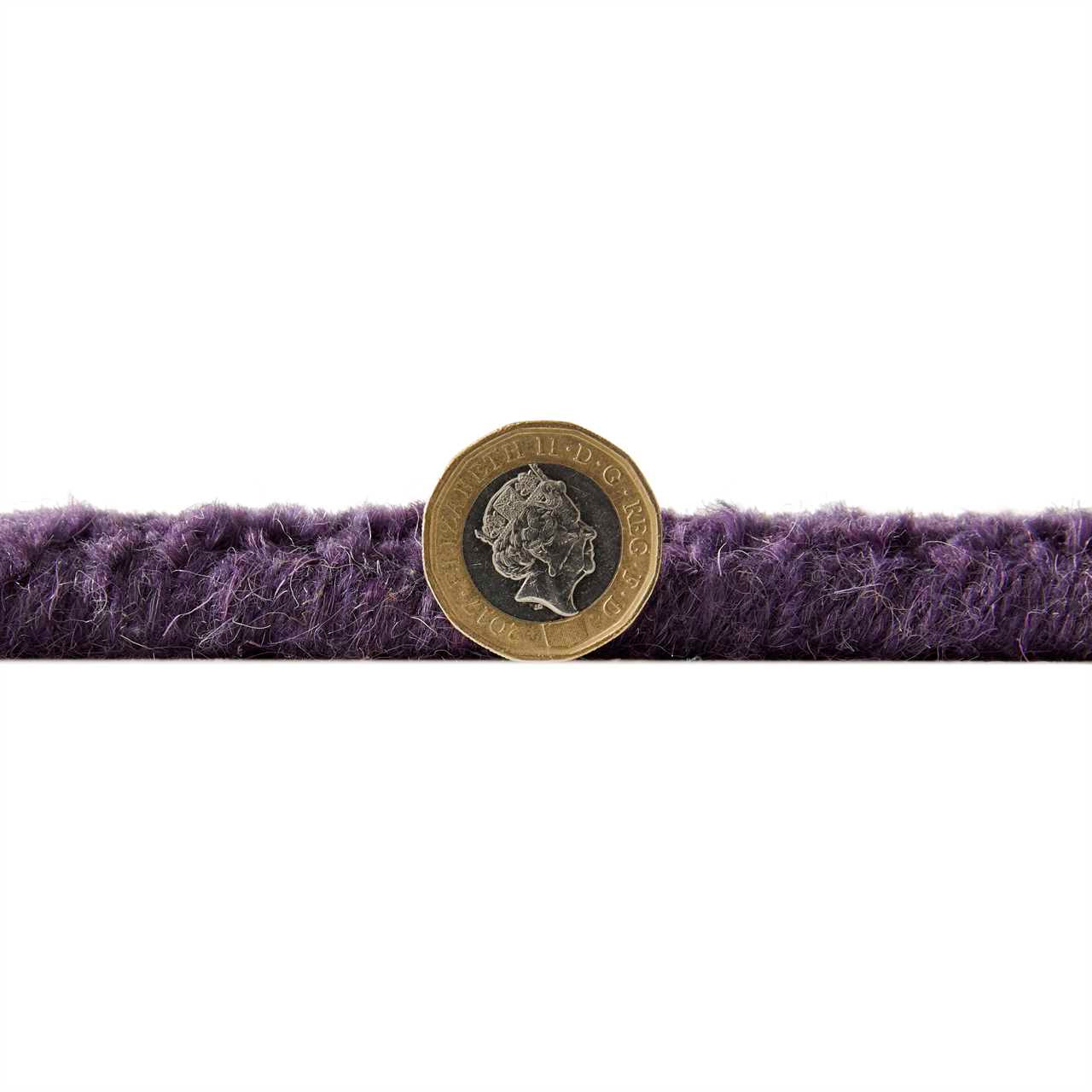Colours Purple Wool Rug Plain Border Runner