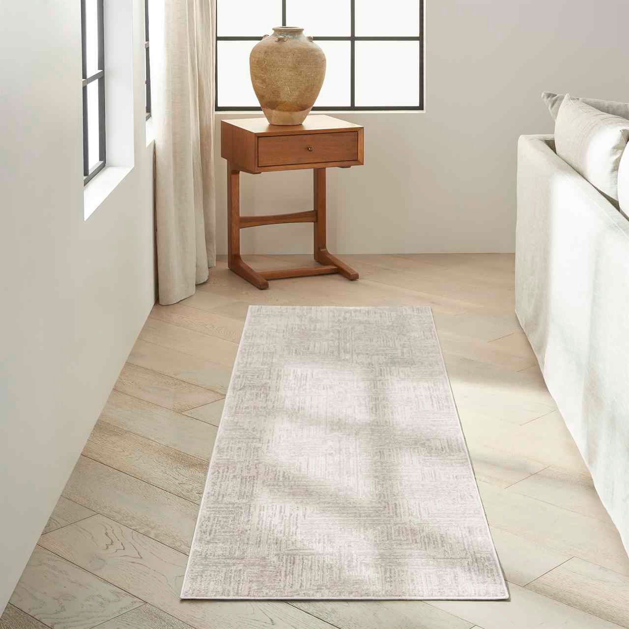 Calvin Klein Irradiant Silver Rug Runner
