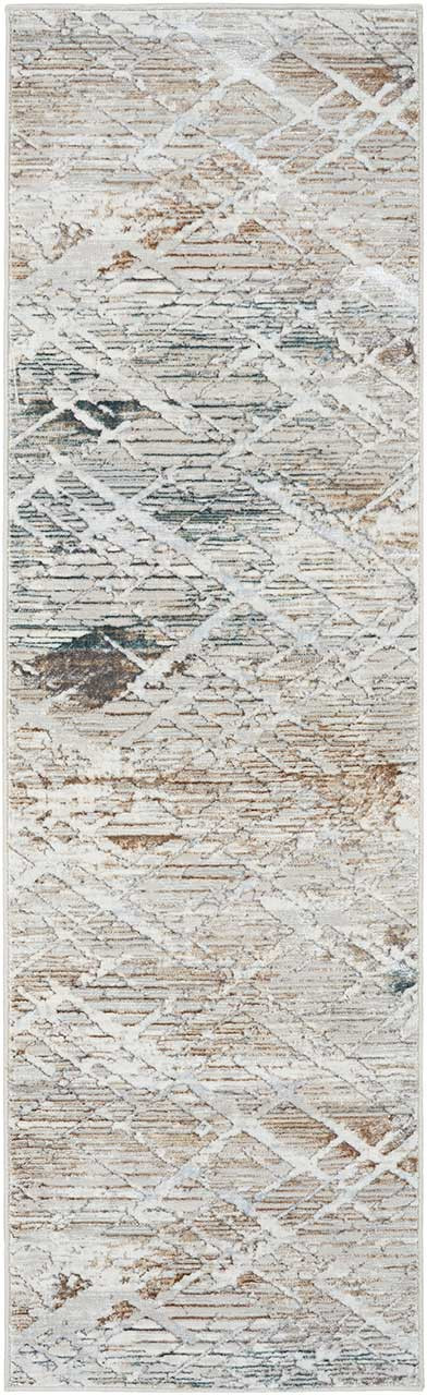 Glitz GLZ11 Grey Multi Metallic Statement Rug Runner