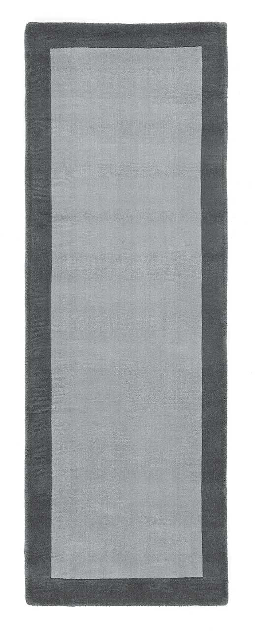 Origins Borders Grey Wool Rug Runner