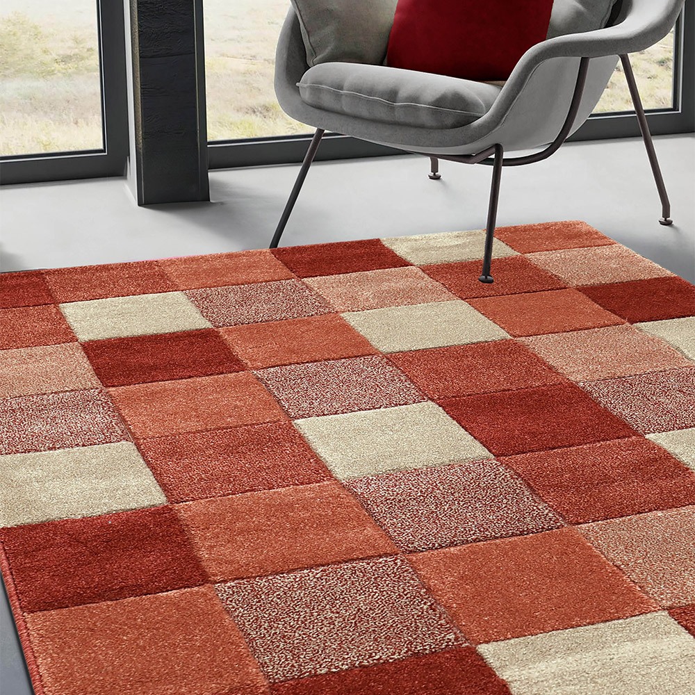 Newport Blocks Terracotta Rug