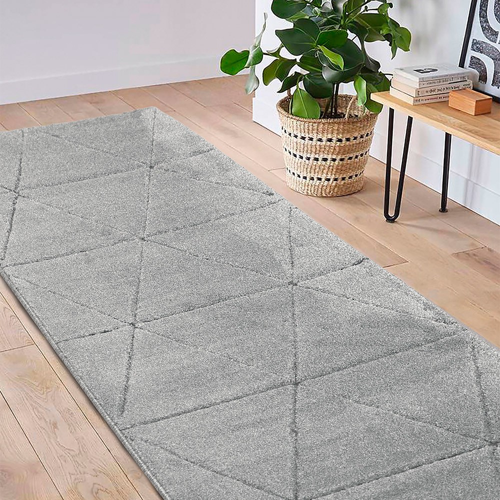 Newport Capleton Grey Plain Rug Runner