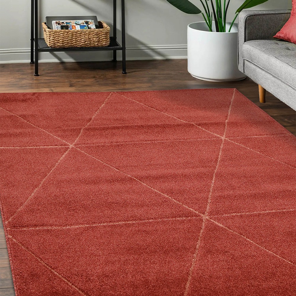 Newport Capleton Red Plain Rug