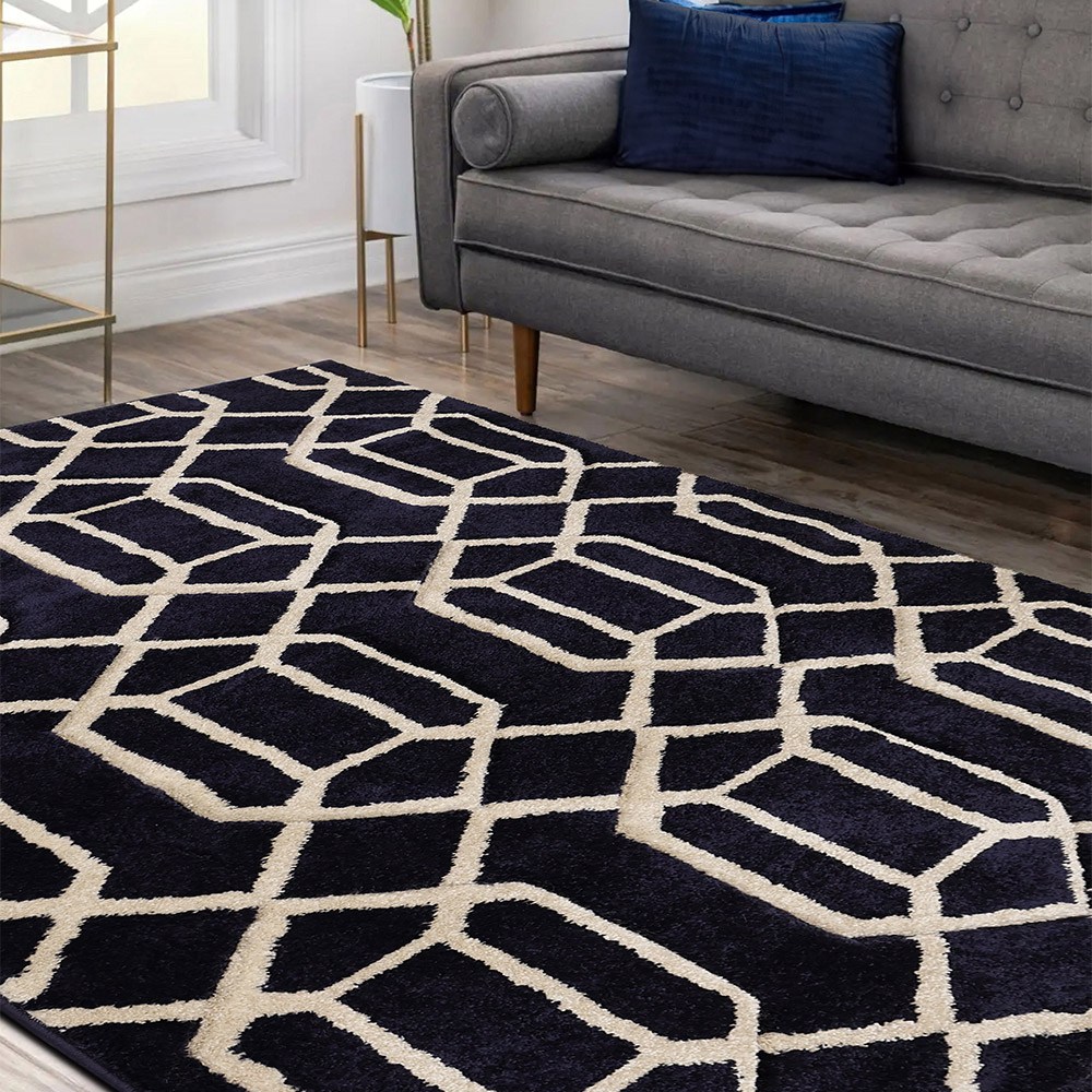 Newport Lattice Navy Rug