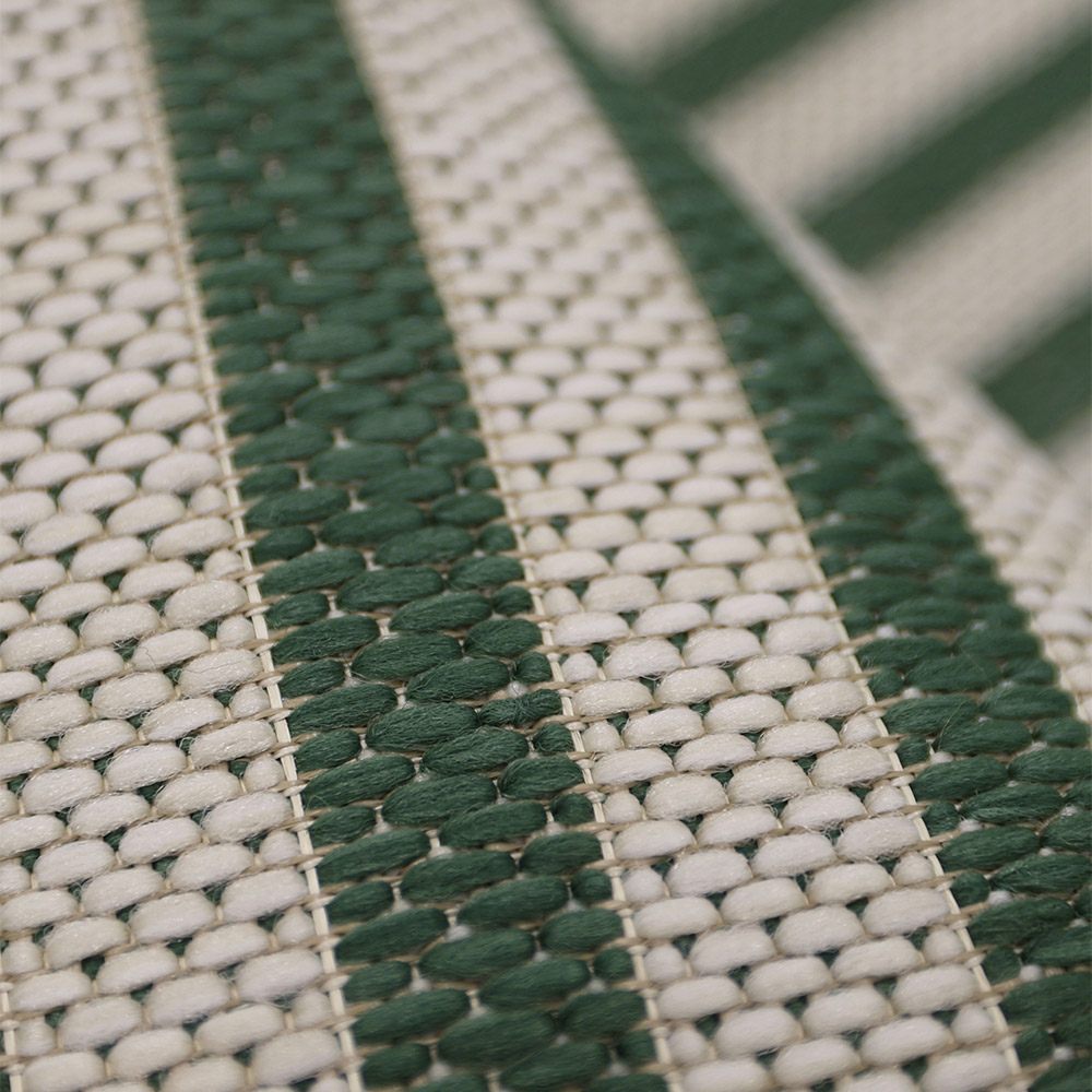 County Multi Stripe Green Indoor Outside Rug