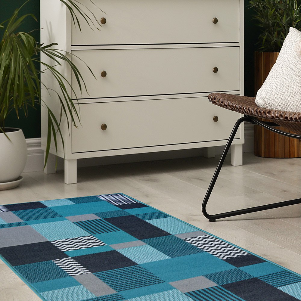 Maestro Montreal Teal Rug Runner