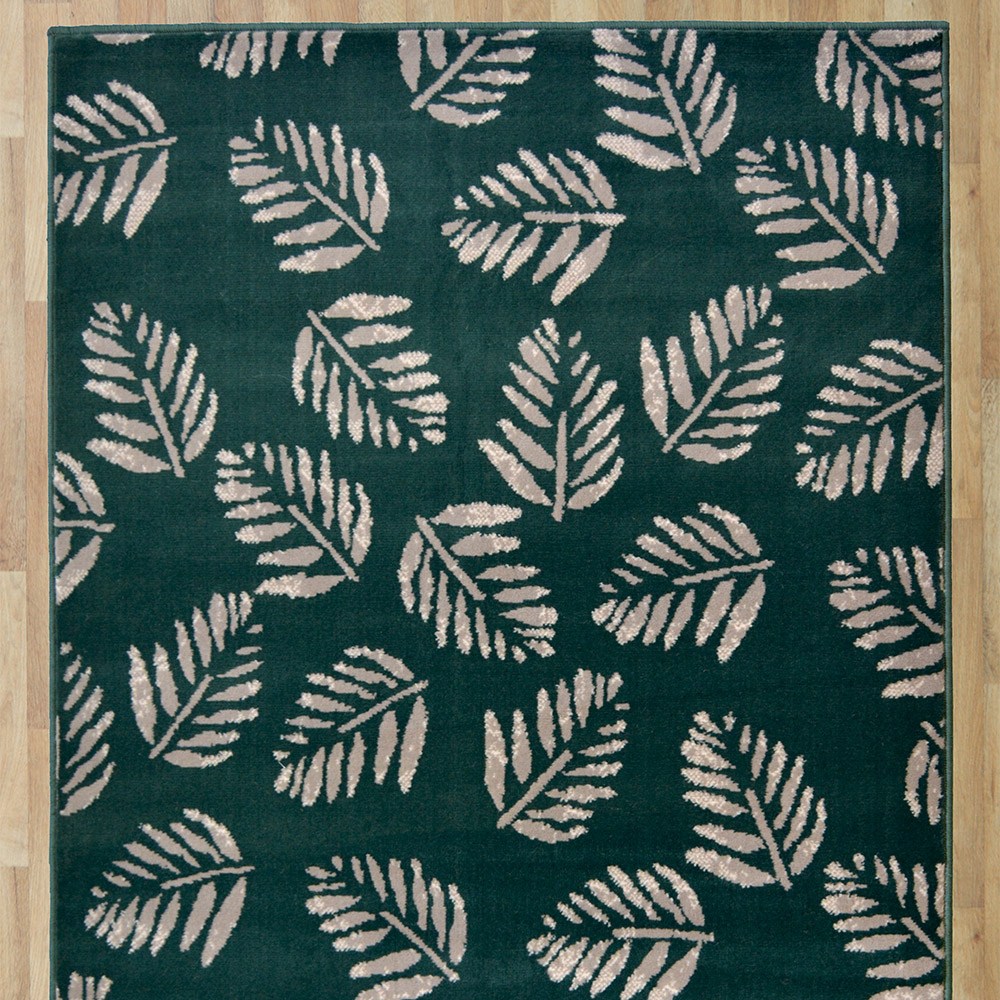 Maestro Leaf Stamp Green Rug