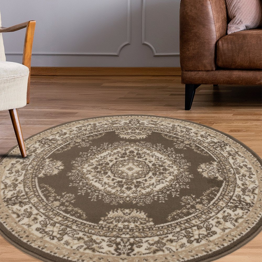 Maestro Traditional Taupe Rug Circle