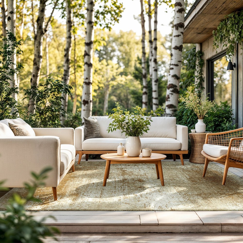 Virgin Land Mercury Beige 9654 Indoor Outdoor Washable Eco Rug