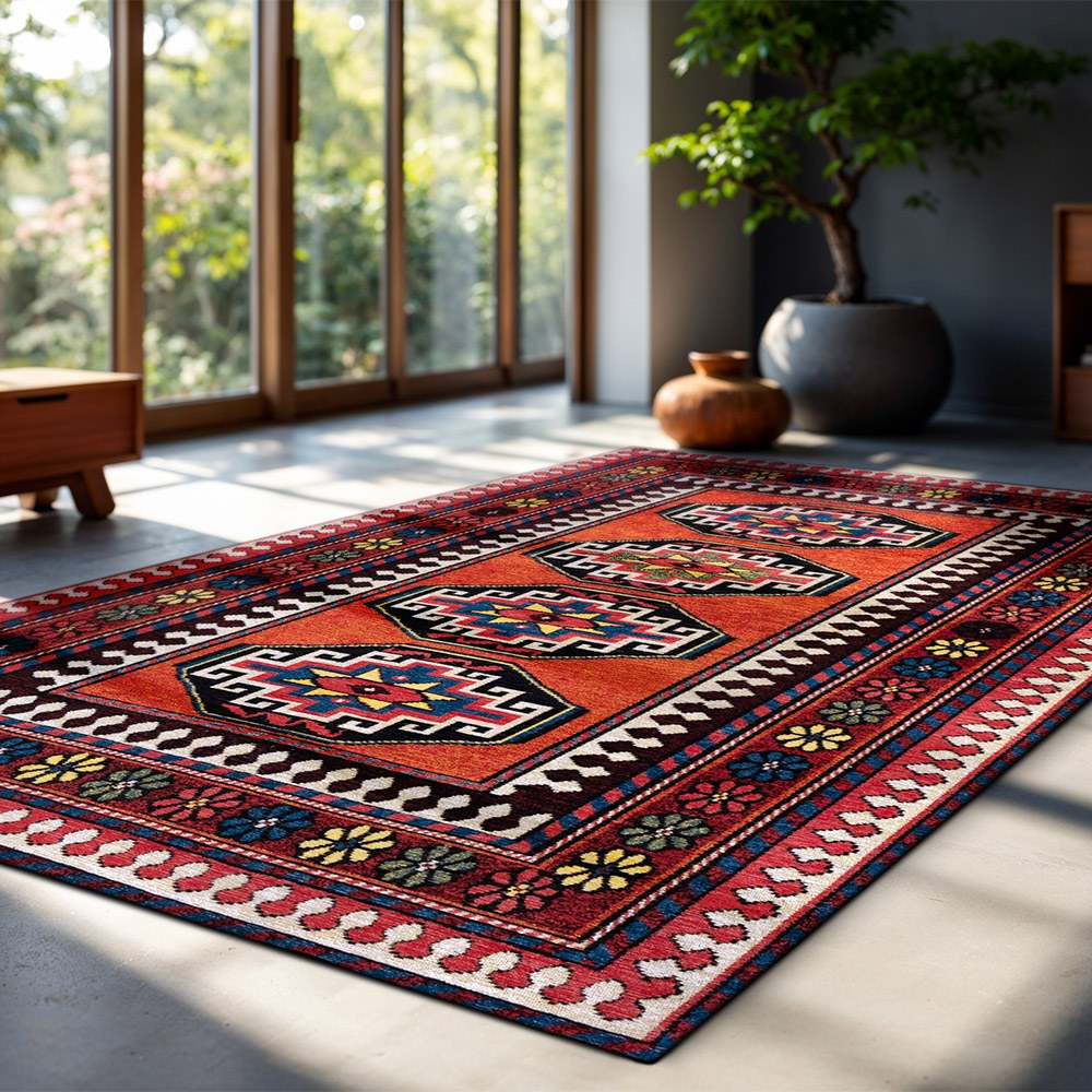 Antalia Red Mix 9844 Indoor Outdoor Washable Eco Rug