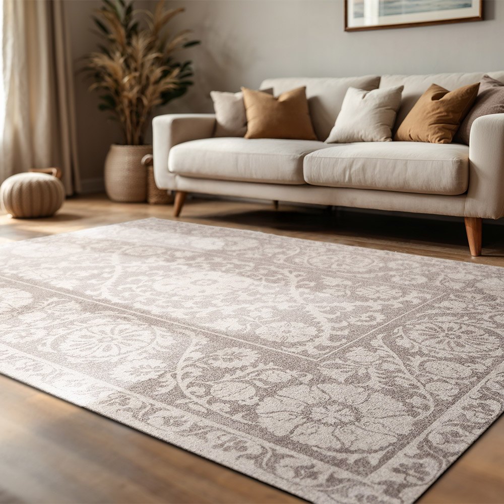 Suzani Boree Grey 9846 Indoor Outdoor Washable Eco Rug