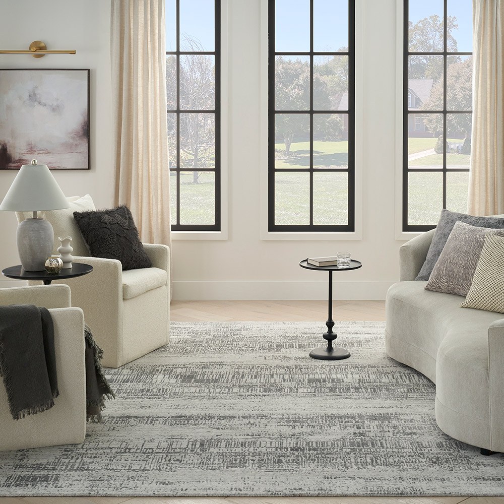 Harmony HAY01 Abstract Ivory Charcoal Rug