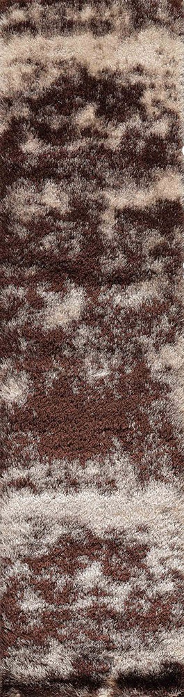 California Modern Soft Two Tone Shimmer Shaggy Bronze Rug Runner