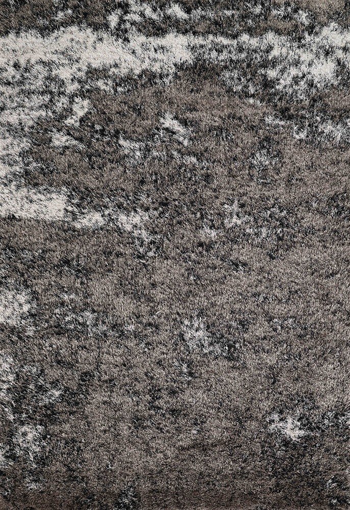 California Modern Soft Two Tone Shimmer Shaggy Silver Rug Runner