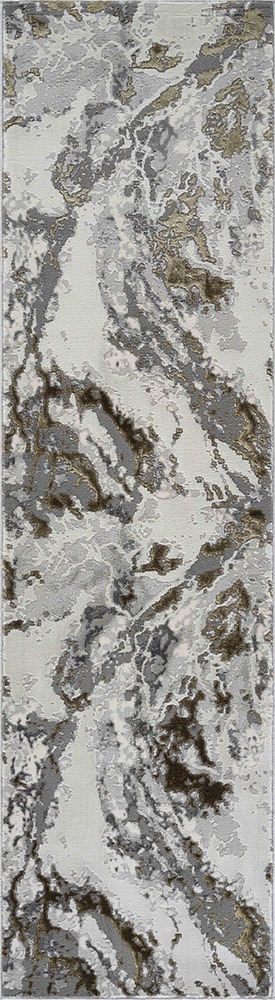 Emperor Picasso Modern Abstract Gold Rug Runner