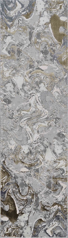 Emperor Solarius Modern Abstract Gold Rug Runner
