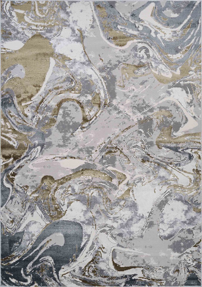 Emperor Solarius Modern Abstract Gold Rug