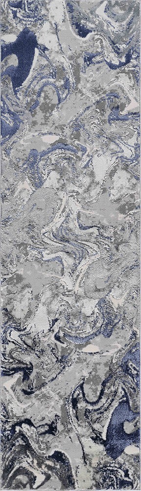Emperor Solarius Modern Abstract Navy Rug Runner