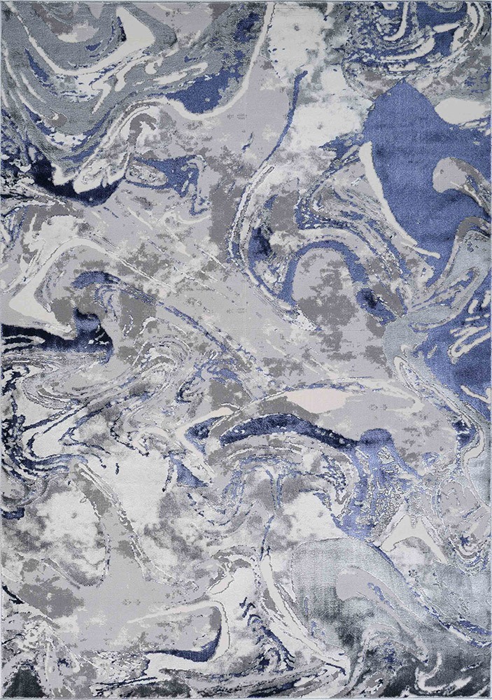 Emperor Solarius Modern Abstract Navy Rug