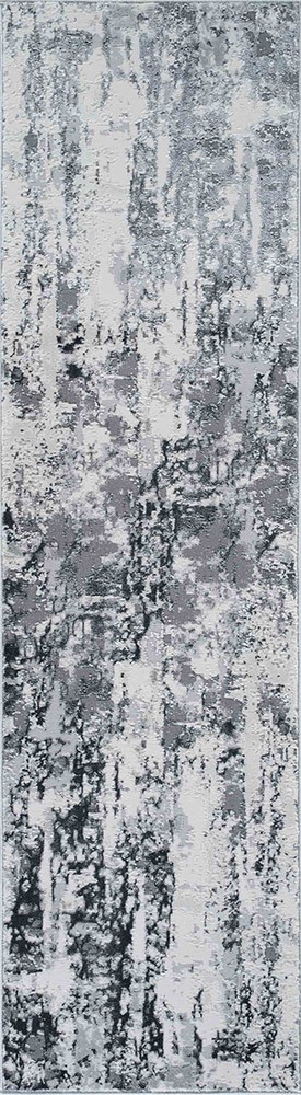 Emperor Styra Modern Abstract Silver Rug Runner