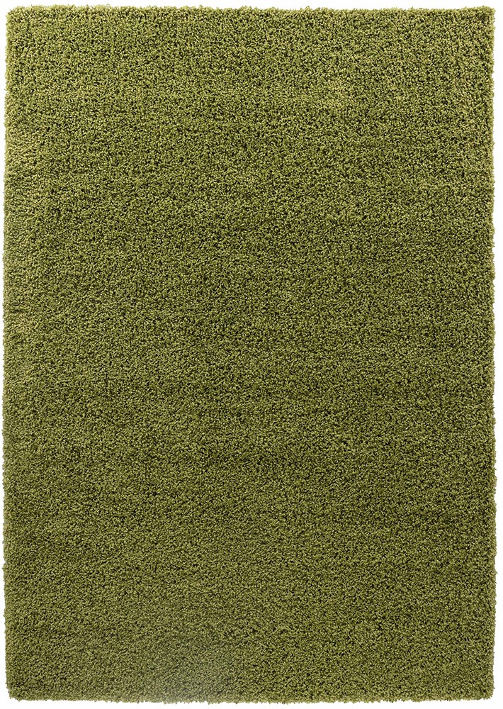 Oxford Plain Shaggy Green Rug Runner