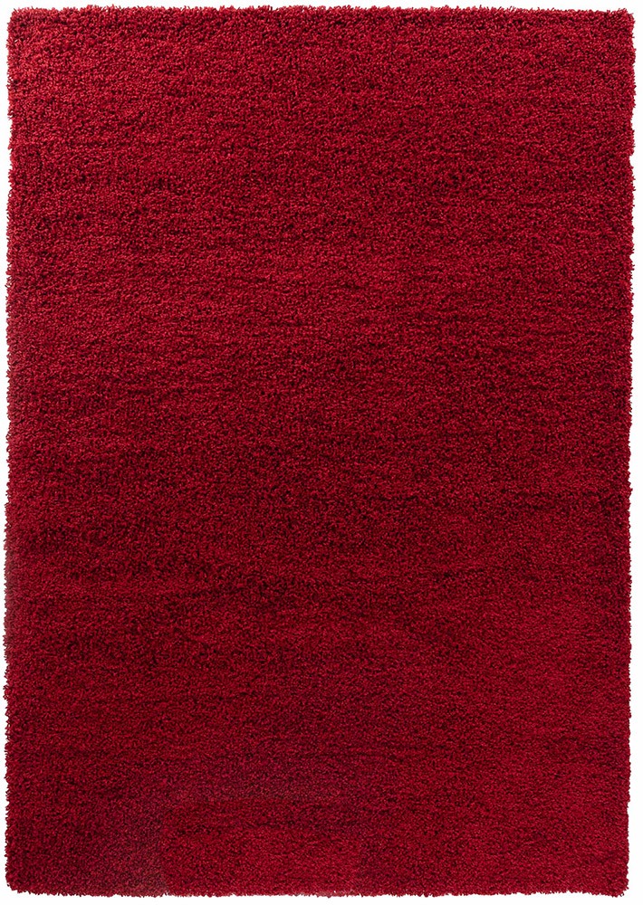 Oxford Plain Shaggy Red Rug Runner