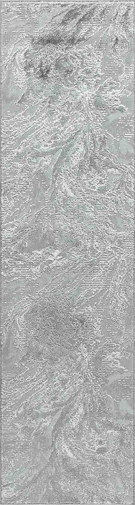 Serenity Water Flow Grunge Grey Rug Runner