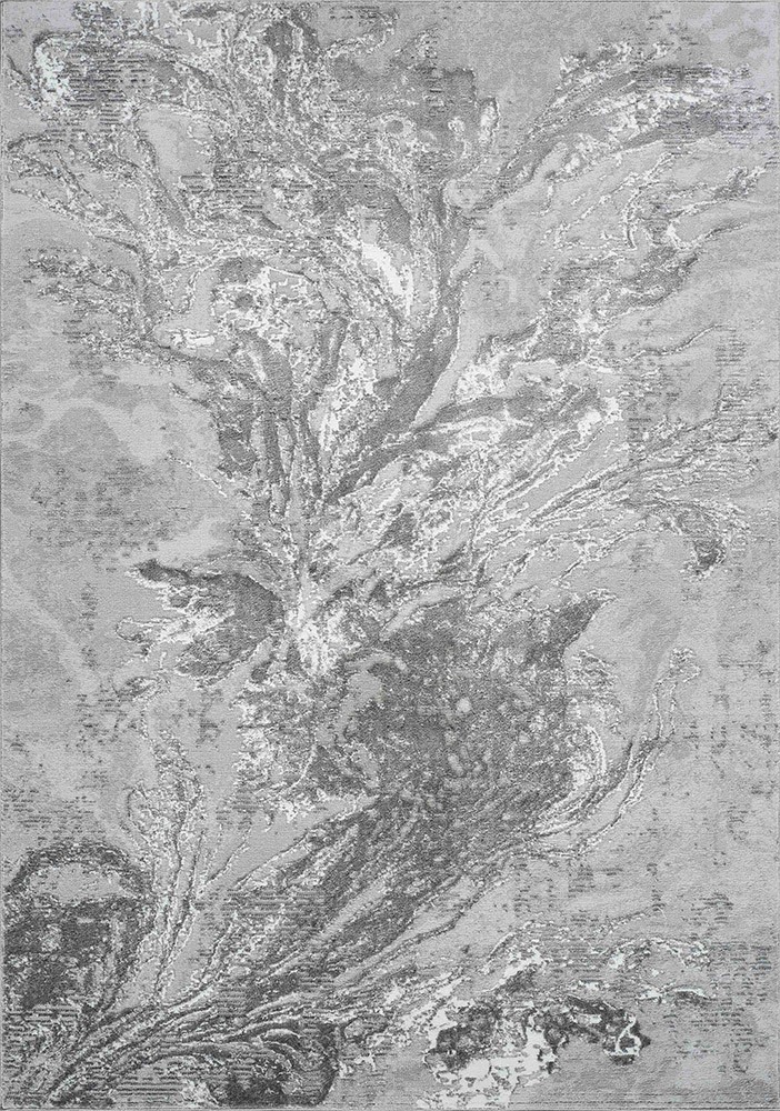 Serenity Water Flow Grunge Grey Rug