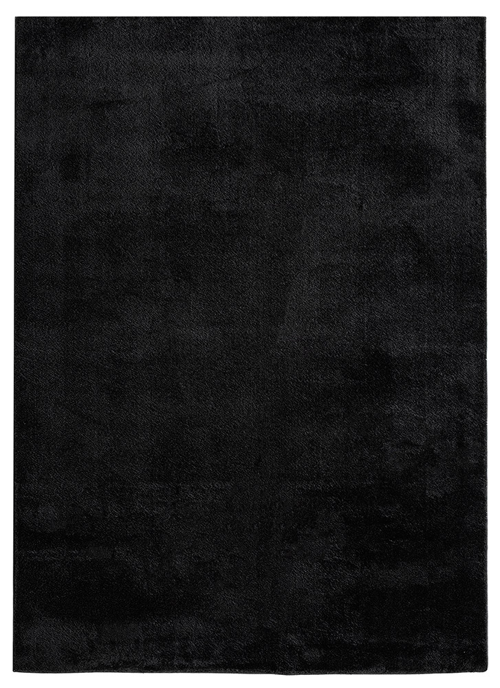 Comfy Plain Washable Black Rug