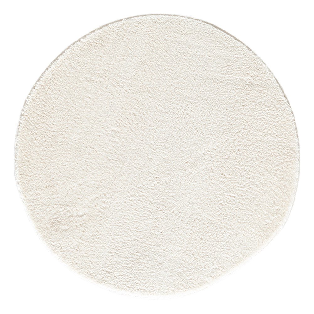 Comfy Plain Washable Cream Rug Circle