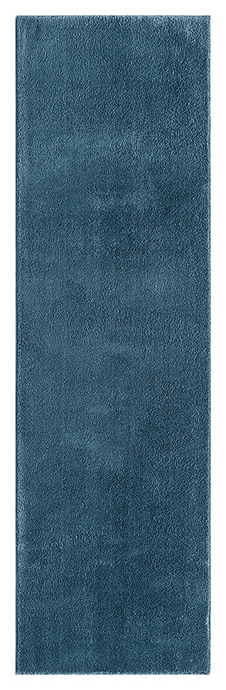 Comfy Plain Washable Navy Rug Runner