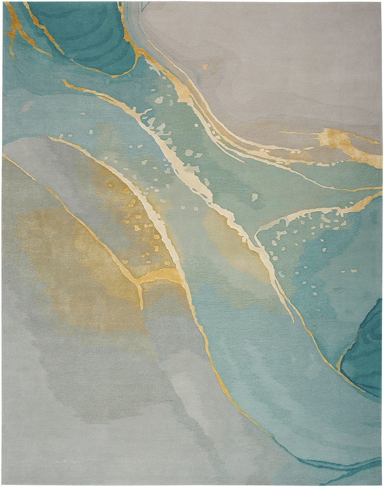 Prismatic PRS27 Grey Seafoam Wool Rug